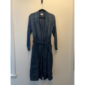AG Adriano Goldschmied The Emerald Coat Size L Denim Trench Jacket Z153-3